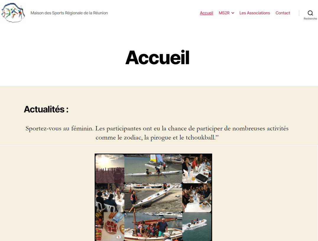 Interface du projet Refonte du Site Web de la MS2R réalisé par Toma Barret