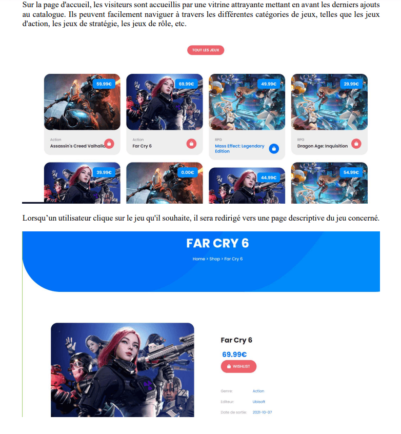 Capture d'écran du projet Épreuve finale BTS SIO E5 - Situation 1 : Précommande jeux vidéo développé par Toma Barret