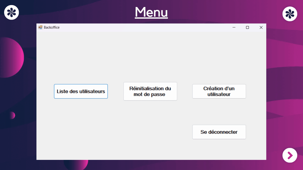 Interface du projet Application GSB-Admin — Client lourd réalisé par Toma Barret